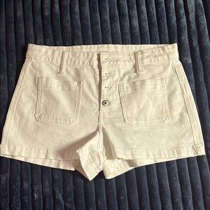 Old Navy White Jean Shorts Classic Style, sz 12 high rise